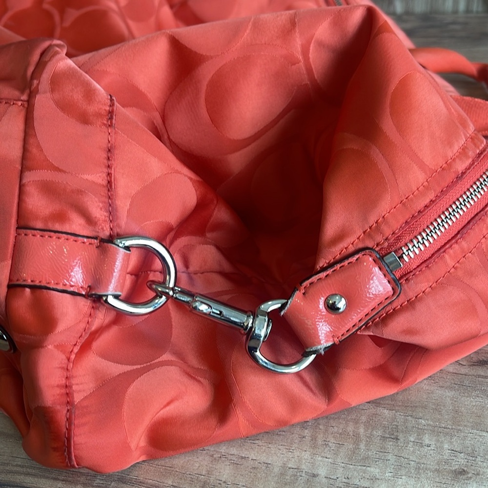 Pre-owned Coach Orange Signature Nylon Tote Bag - Picture 12 of 12